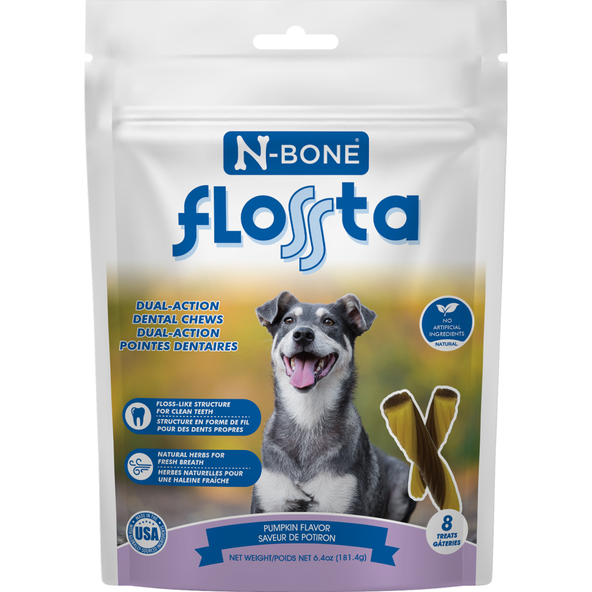 N-Bone Flossta Dual-Action Dental Chews Pumpkin flavor – NPIC