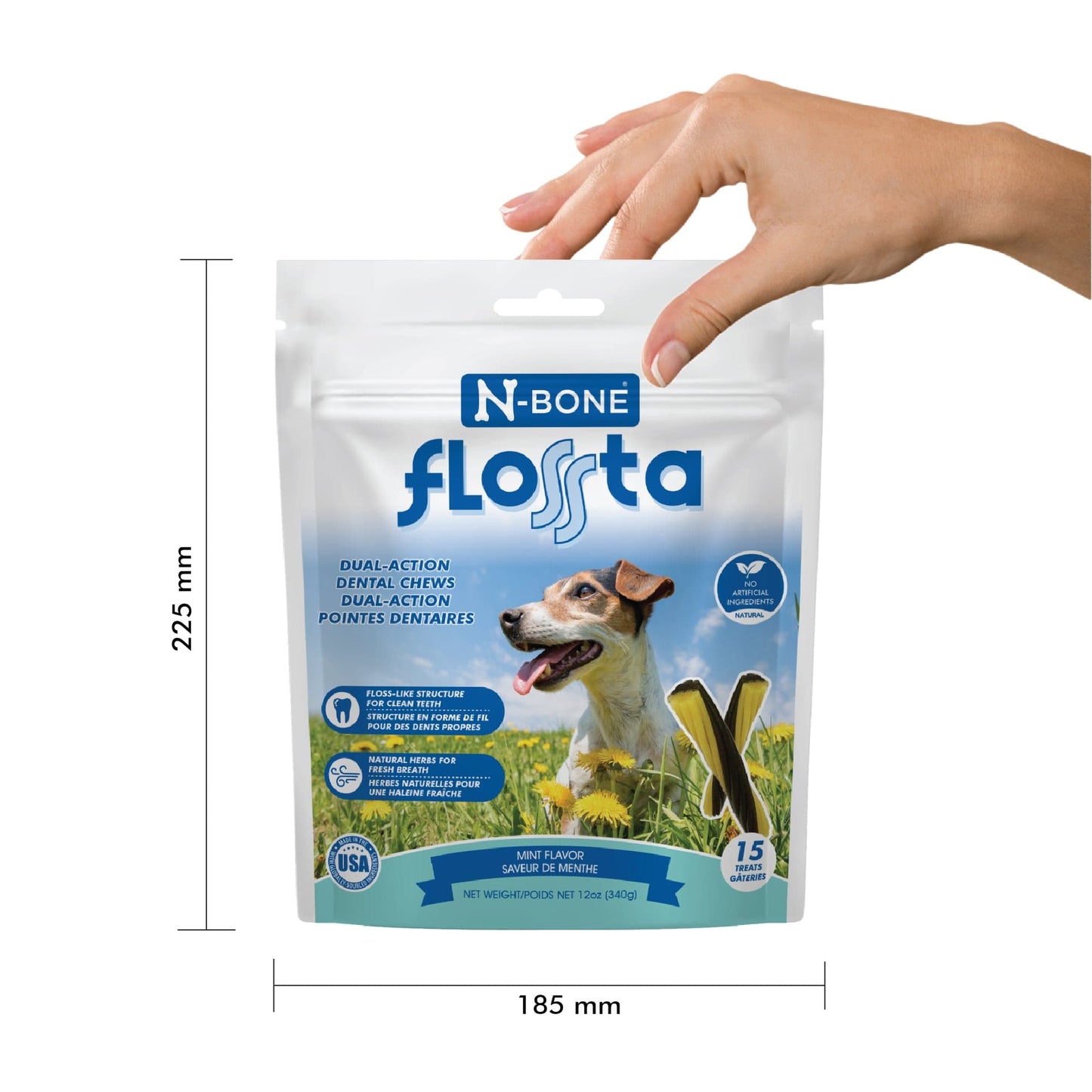 N-Bone Flossta Dual-Action Dental Chews Mint Flavor