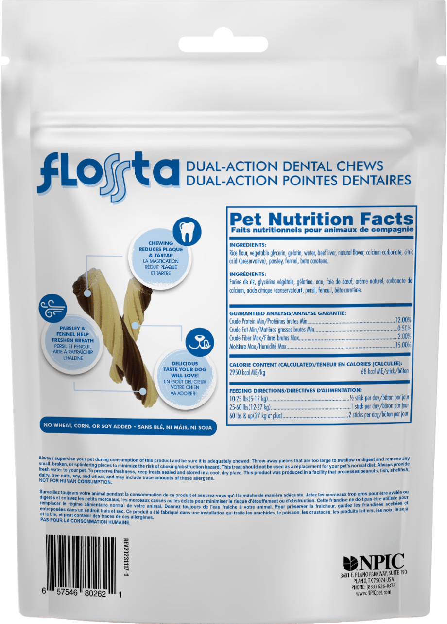 N-Bone Flossta Dual-Action Dental Chews Beef Liver Flavor