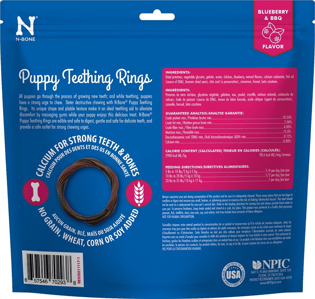 N-Bone® Puppy Teething Rings Grain-Free Blueberry & BBQ Flavor