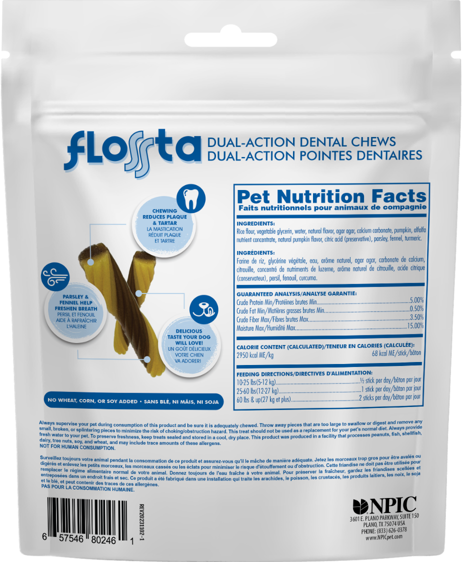 N-Bone Flossta Dual-Action Dental Chews Pumpkin flavor