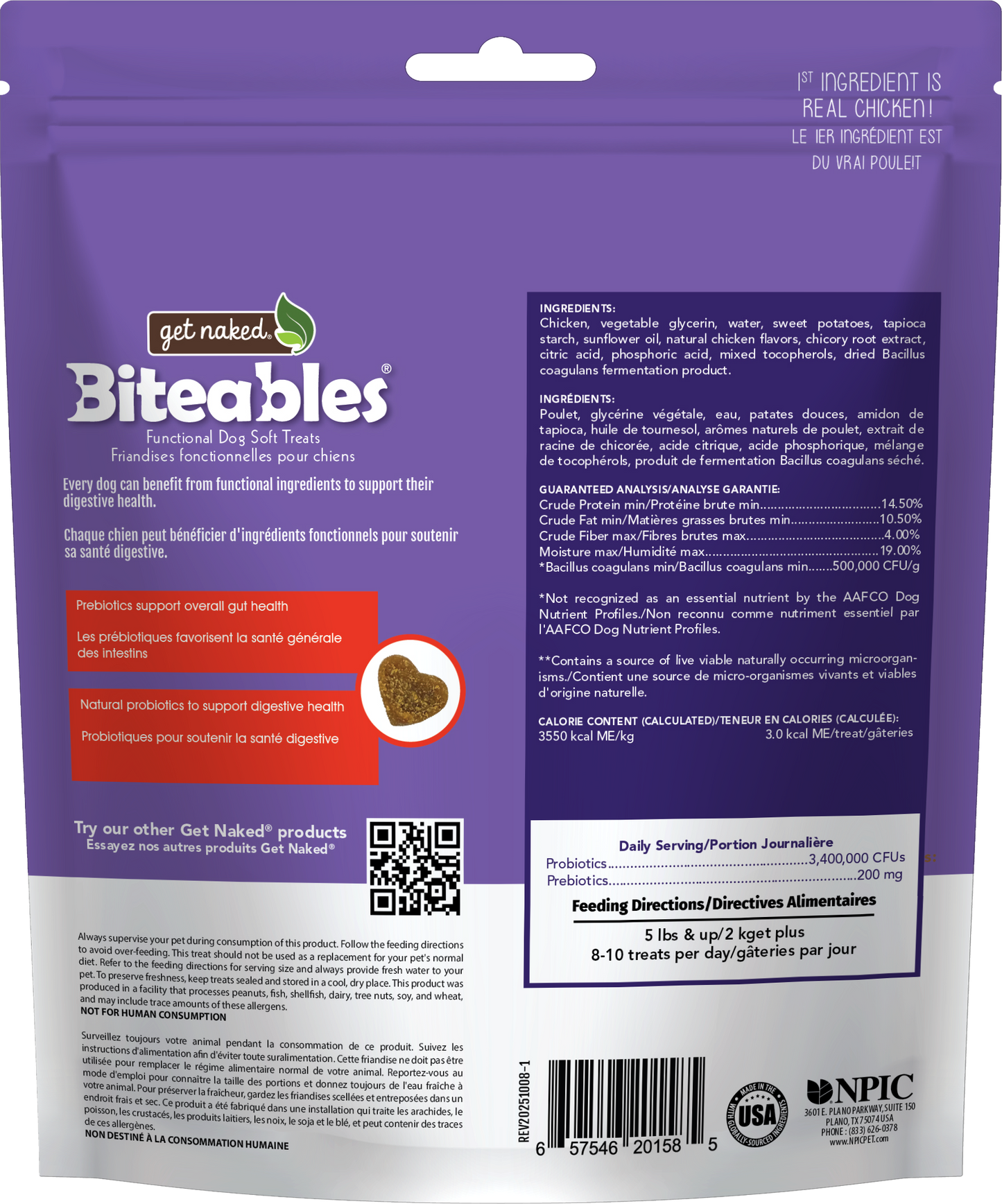 Get Naked® Biteables® Digestive Health Functional Dog Soft Treats
