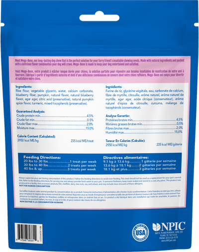 N-Bone® Mega-Bone Long-Lasting Chew Blueberry Pumpkin Muffin Flavor 6 count