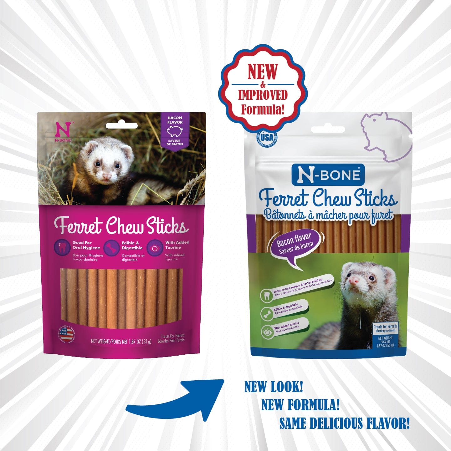 N-Bone® Ferret Chew Sticks Bacon Flavor