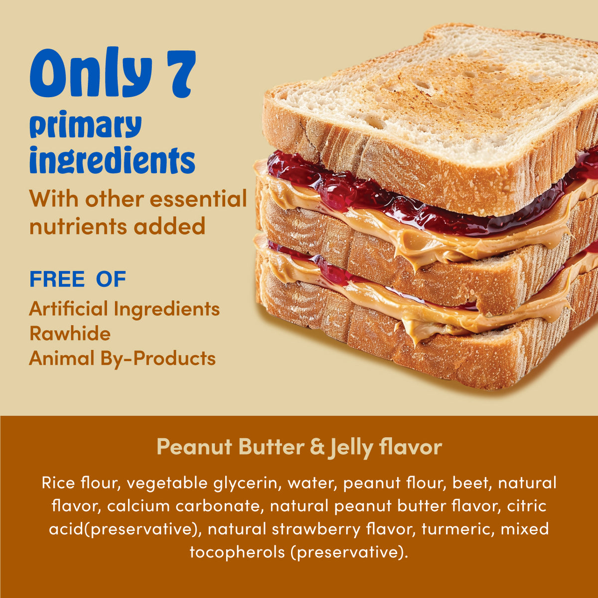 N-Bone® Mega-Bone Chew Variety Pack - Cheeseburger, PB&J, Mac n' Cheese & Blueberry Pumpkin Muffin (4 Bags, 24 Counts)