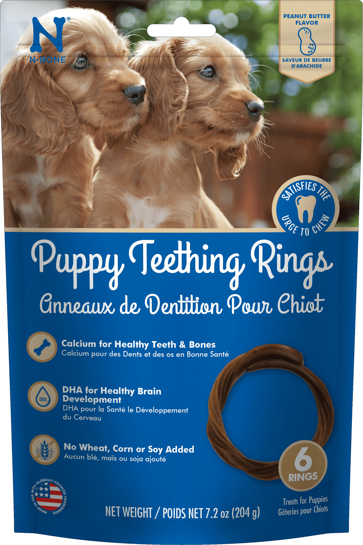 N-Bone® Puppy Teething Rings Peanut Butter Flavor