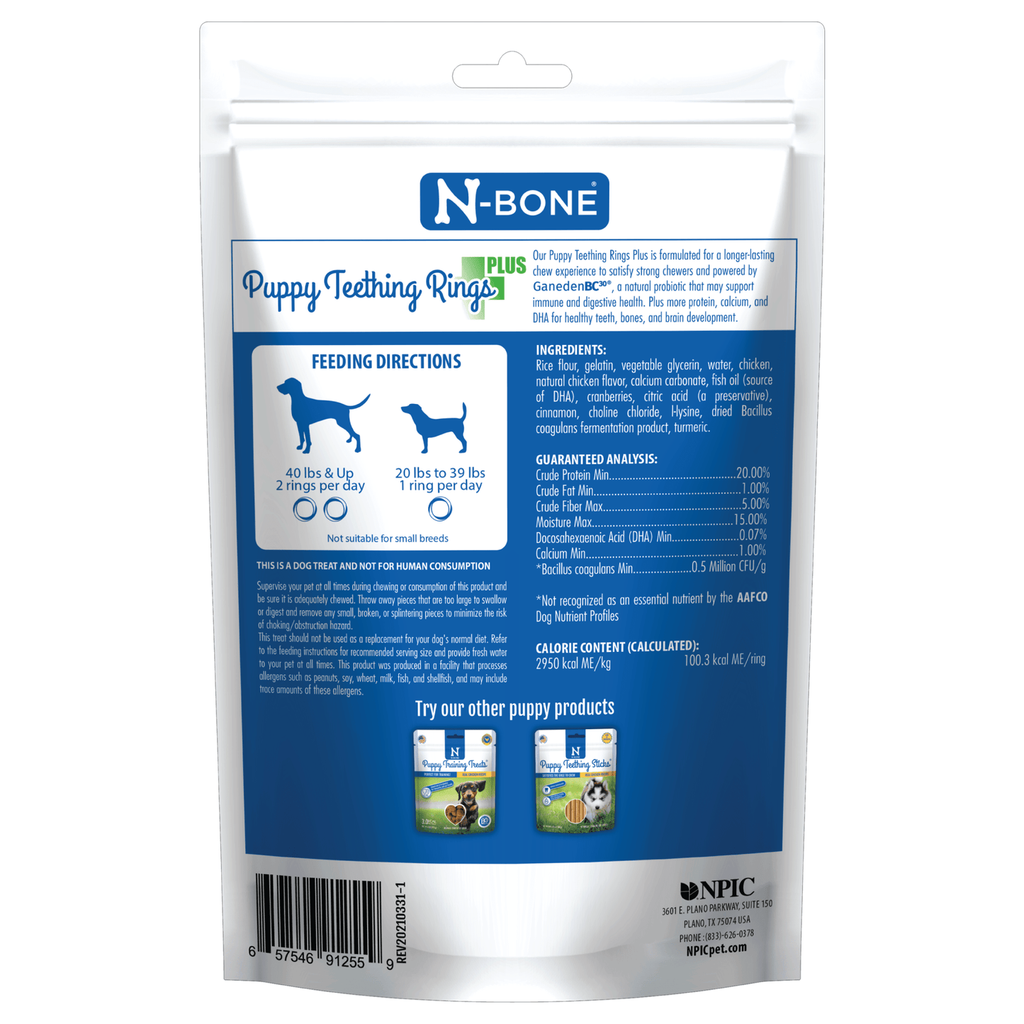 N-Bone® Puppy Teething Rings Plus Chicken Flavor