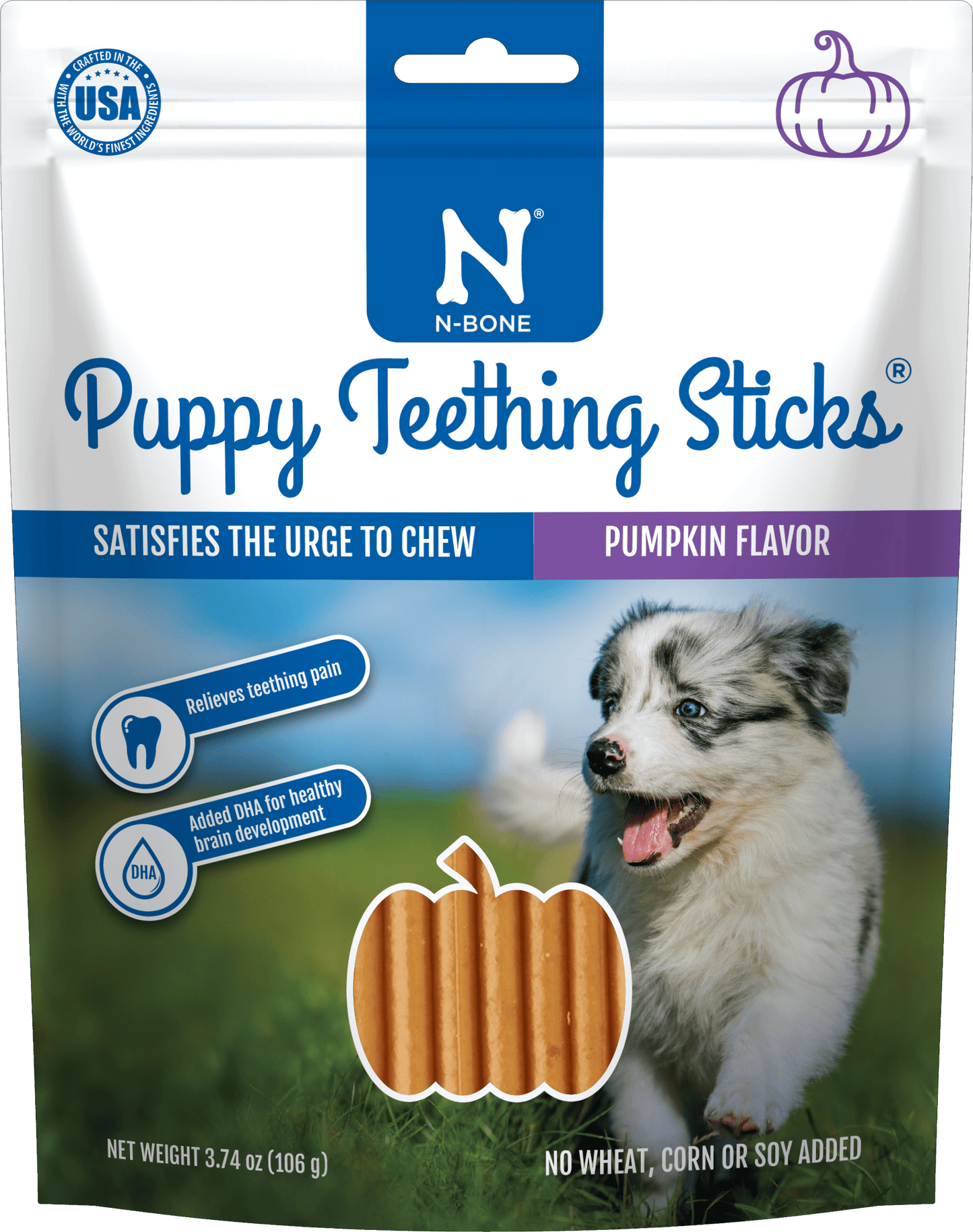 N-Bone® Puppy Teething Sticks Pumpkin Flavor