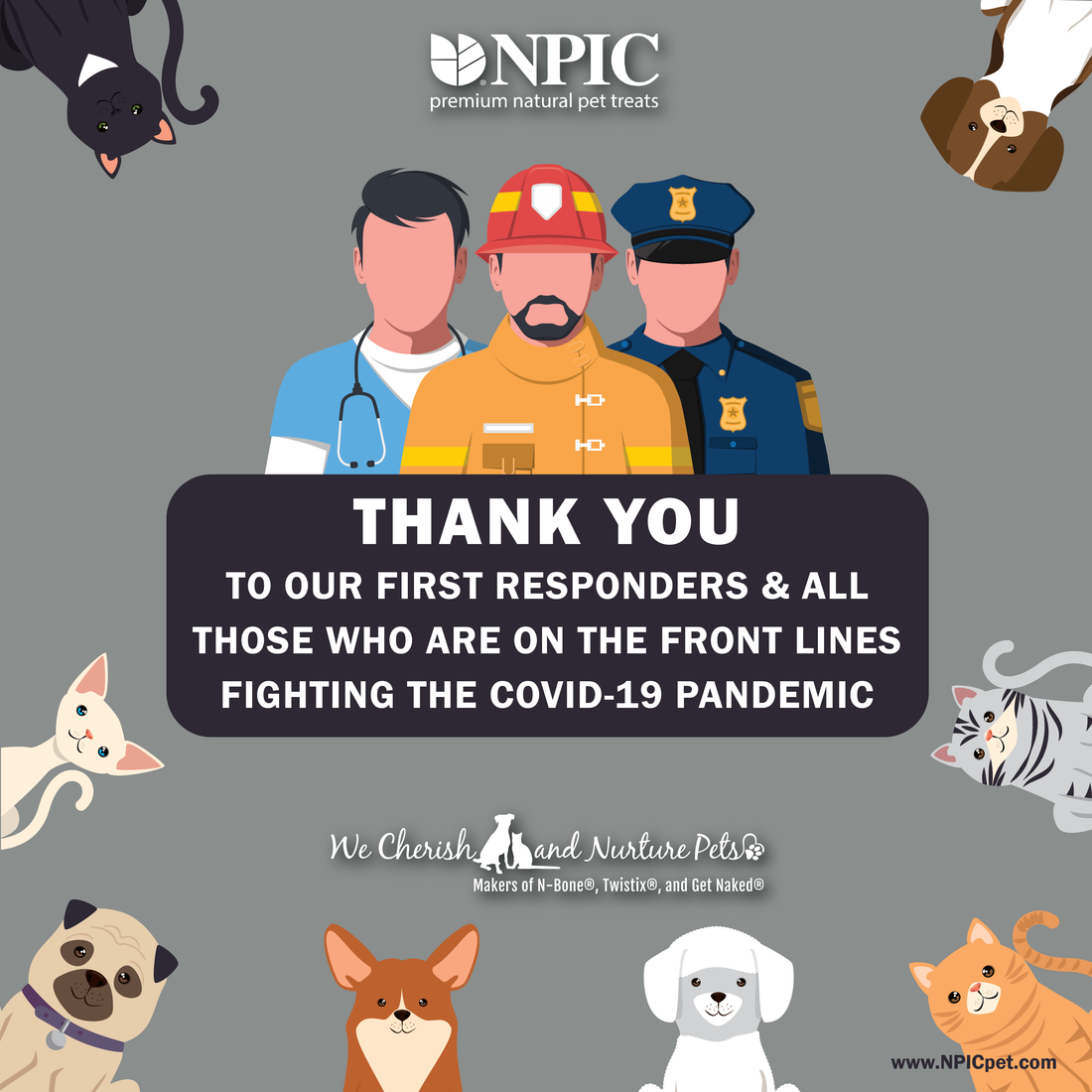 APART BUT NOT ALONE: NPIC Pet Treat Donations for Furry Friends & Front Line Heroes