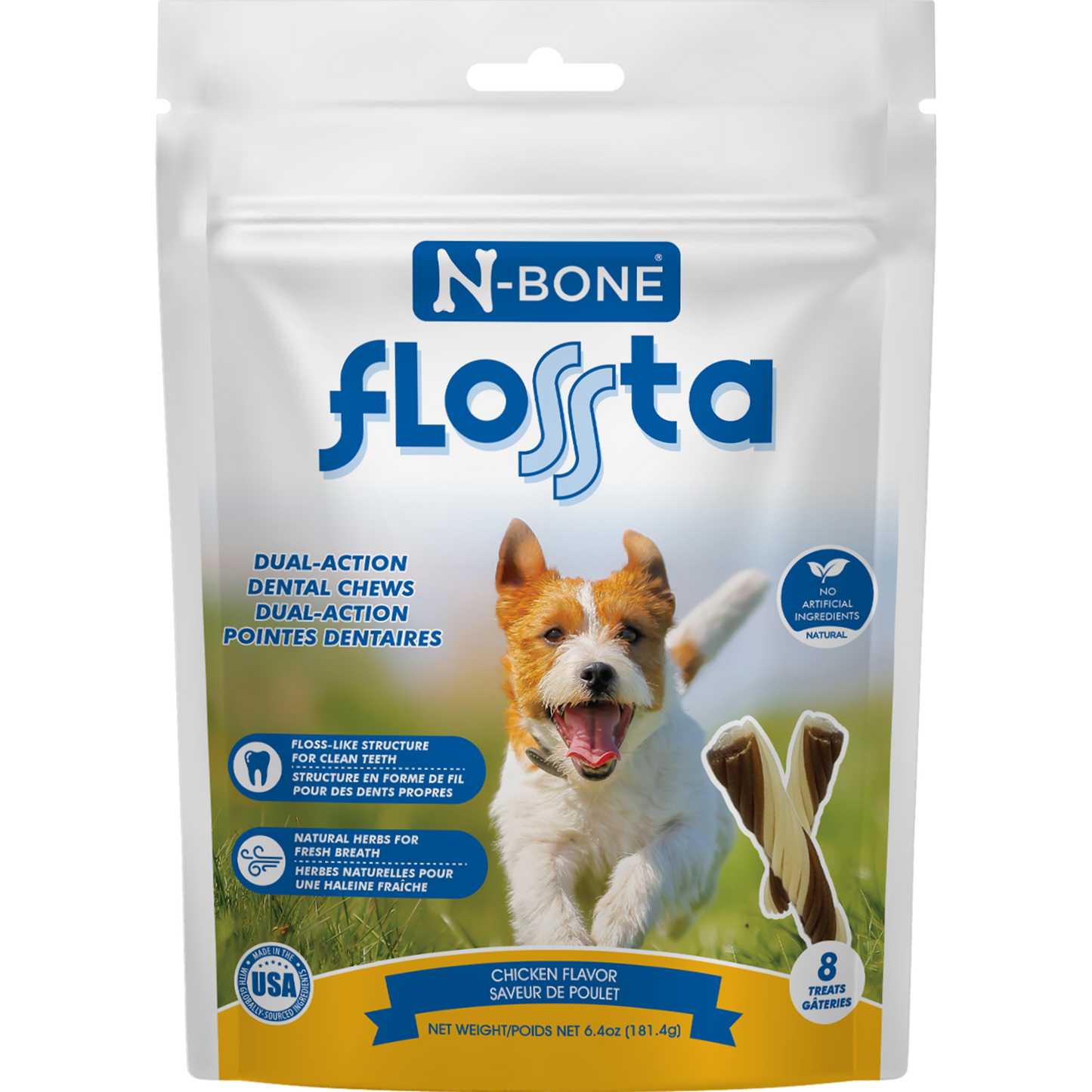 N-Bone Flossta Dual-Action Dental Chews Chicken Flavor