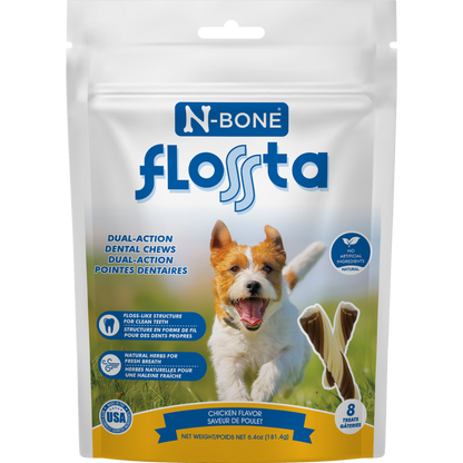 N-Bone Flossta Dual-Action Dental Chews Chicken Flavor