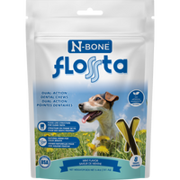 N-Bone® Flossta Dual-Action Dental Chews, Mint Flavor (1 Bag, 8 Sticks)
