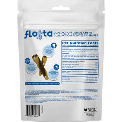 N-Bone Flossta Dual-Action Dental Chews Peanut Butter Flavor