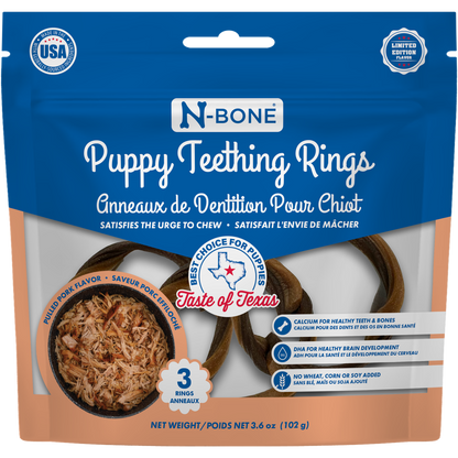 N-Bone Puppy Teething Rings Taste of Texas Pulled Pork Flavor