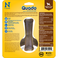 N-Bone® Quado® Interactive Dried Dog Chew Bone, BBQ Flavor - Natural, Edible, 100% Digestible Alternative to Plastic Chew Toys - Made in the USA