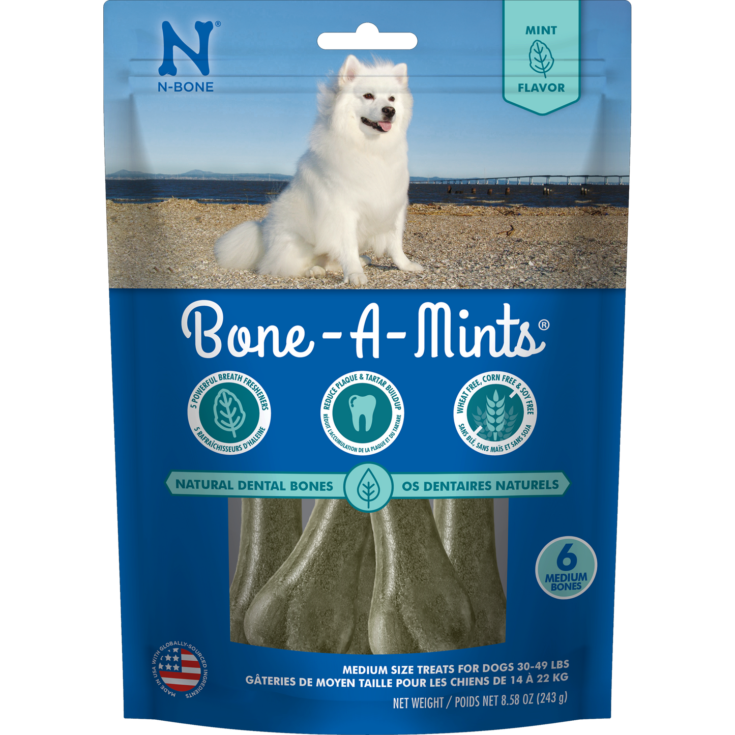 N-Bone® Bone-A-Mints® Medium Natural Dental Bones
