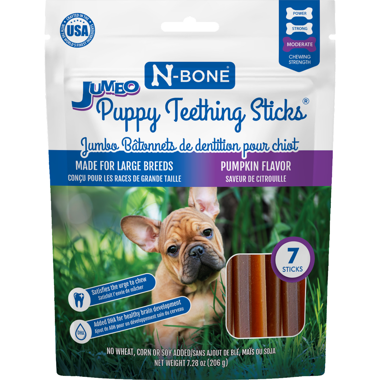 N-Bone® Jumbo Puppy Teething Sticks, 7-count, Pumpkin Flavor