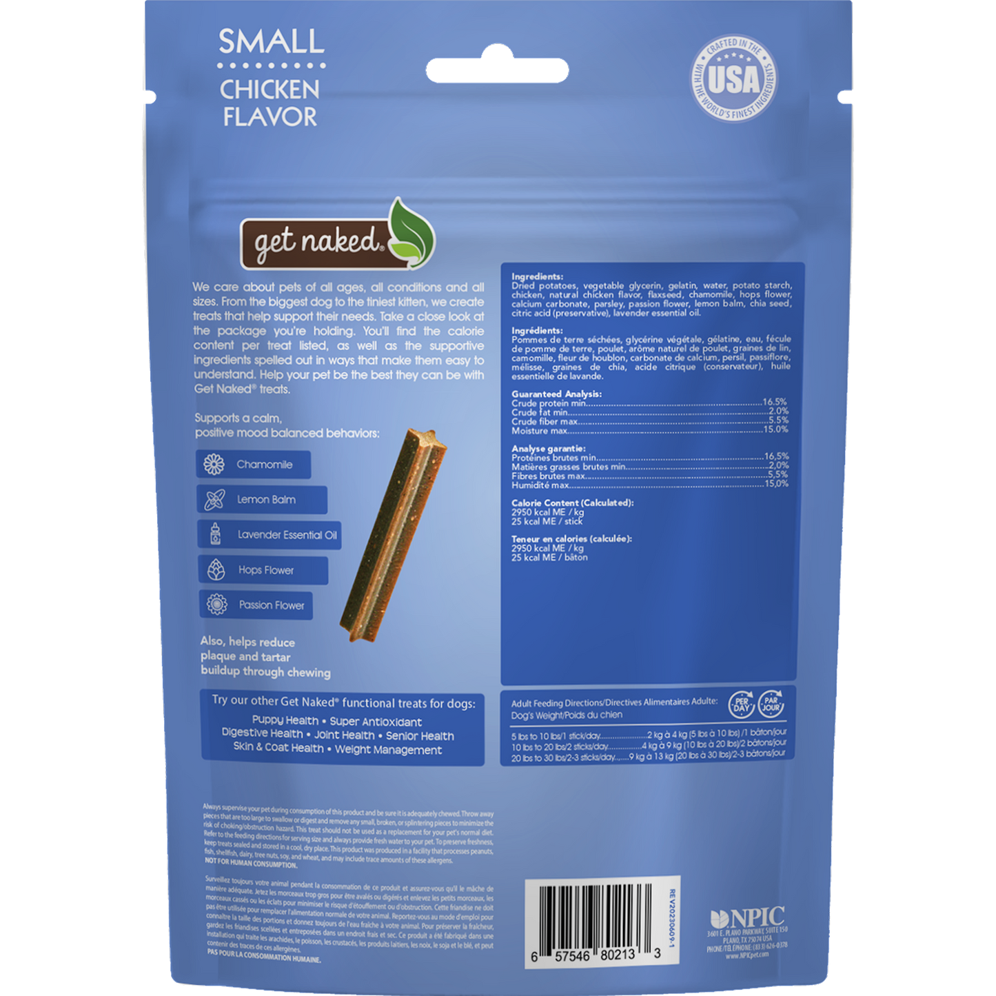 Get Naked® Calming Health Dental Dog Chew Sticks