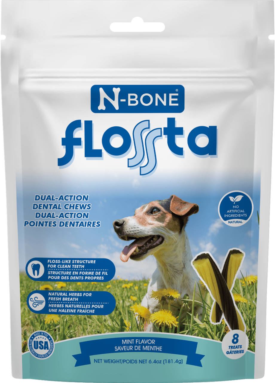 N-Bone Flossta Dual-Action Dental Chews Mint Flavor