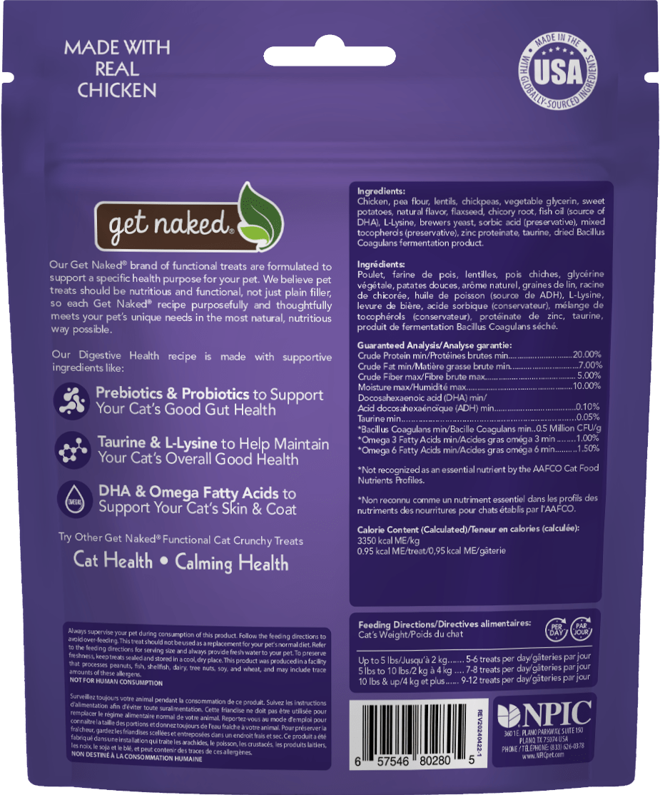 Get Naked® Digestive Health Functional Crunchy Treats for Cats, Chicken Flavor