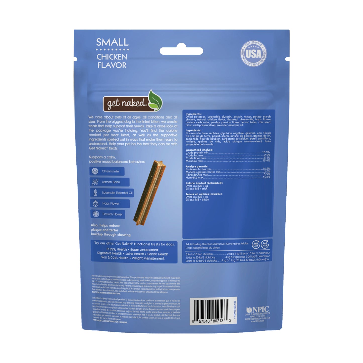 Get Naked® Calming Health Dental Dog Chew Sticks