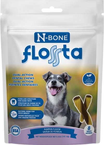 N-Bone Flossta Dual-Action Dental Chews Pumpkin flavor