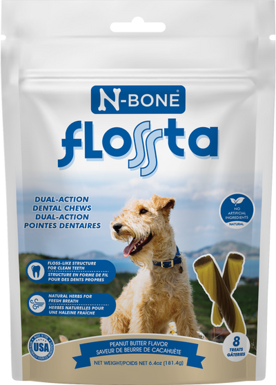 N-Bone Flossta Dual-Action Dental Chews Peanut Butter Flavor