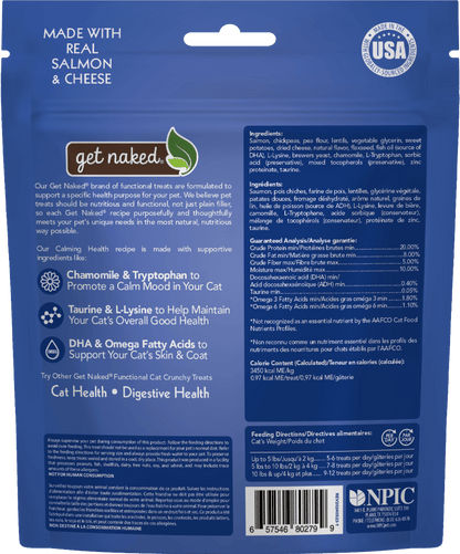 Get Naked® Calming Health Functional Crunchy Treats for Cats, Salmon & Cheese Flavor