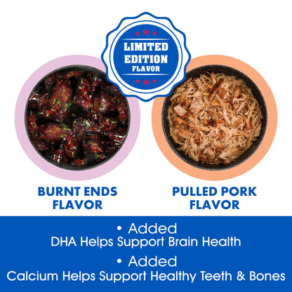 N-Bone® Puppy Teething Rings Burnt Ends & Pulled Pork Flavor, Dried Chews for Dogs, 3-count Bag x 2, Variety Pack - Natural Puppy Chew Toys Alternative for Teething Discomfort - for Dogs of All Sizes