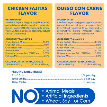 N-Bone® Puppy Teething Rings Chicken Fajitas & Queso con Carne Flavor, Dried Chews for Dogs, 3-count Bag x 2, Variety Pack - Natural Puppy Chew Toys Alternative for Teething Discomfort - for Dogs of All Sizes