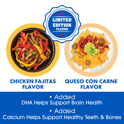 N-Bone® Puppy Teething Rings Chicken Fajitas & Queso con Carne Flavor, Dried Chews for Dogs, 3-count Bag x 2, Variety Pack - Natural Puppy Chew Toys Alternative for Teething Discomfort - for Dogs of All Sizes