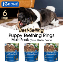 N-Bone puppy teething rings packaging with a dog and product images.