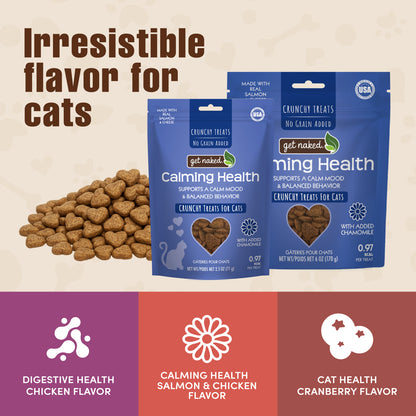 Get Naked® Calming Health Functional Crunchy Treats for Cats, Salmon & Cheese Flavor
