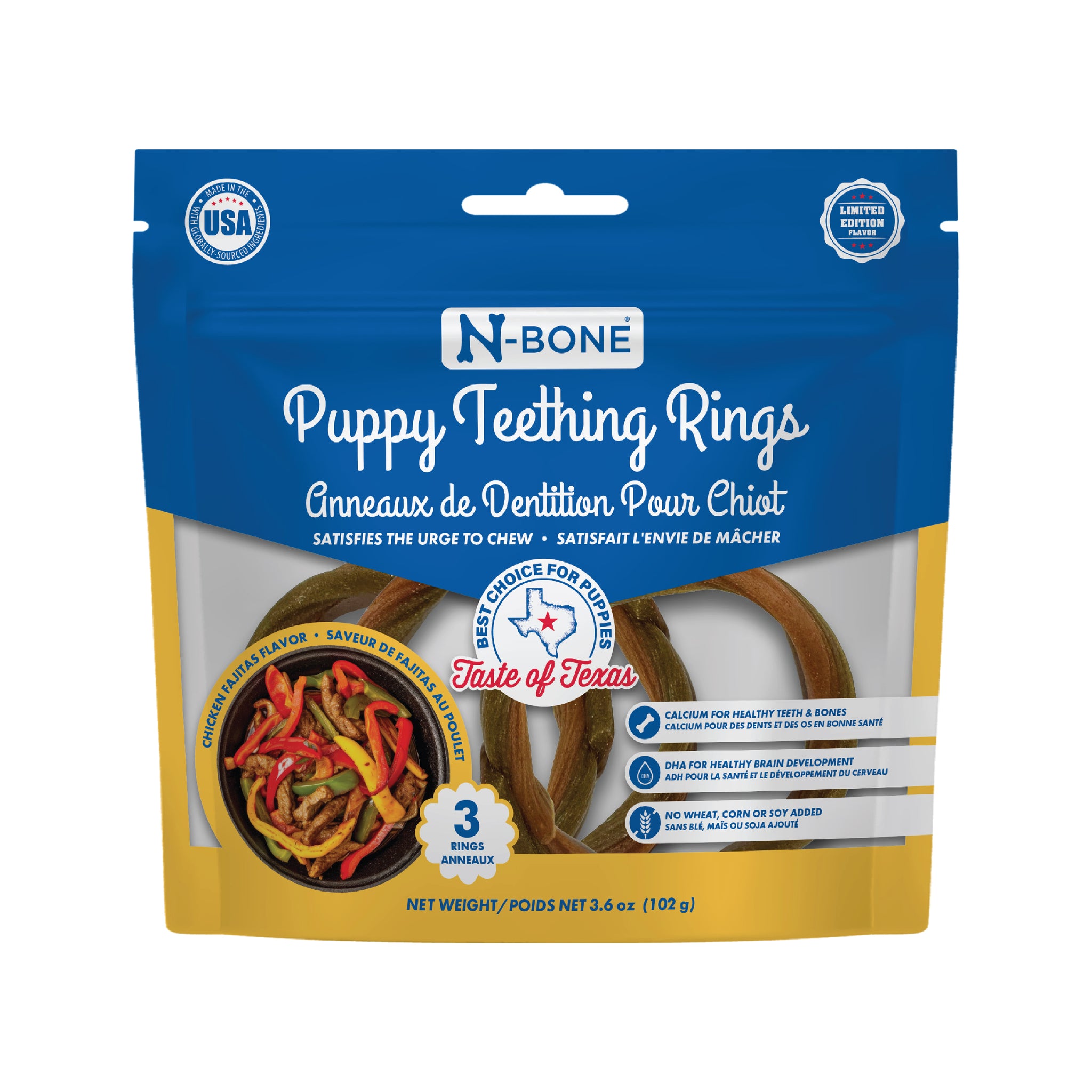 Taste of Texas — Chicken Fajitas flavor puppy teething rings