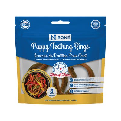 N-Bone Puppy Teething Rings Taste of Texas Chicken Fajitas Flavor