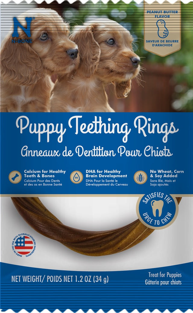 N-Bone® Puppy Teething Rings Peanut Butter Flavor (Pack of 1)