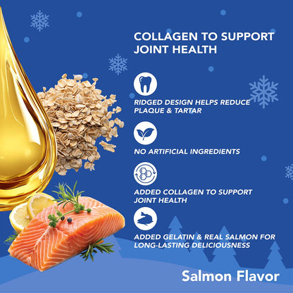 N-Bone® Holiday Chime Dental Chews Long-Lasting & Fun Limited Edition Salmon Flavor (6 Sticks)