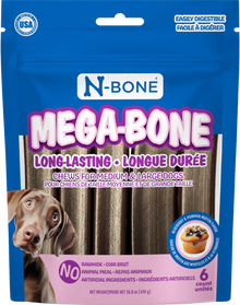 N-Bone® Mega-Bone Long-Lasting Chew Blueberry Pumpkin Muffin Flavor 6 count