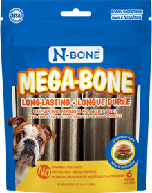 N-Bone® Mega-Bone  Long-Lasting Chew Cheeseburger Flavor 6 count