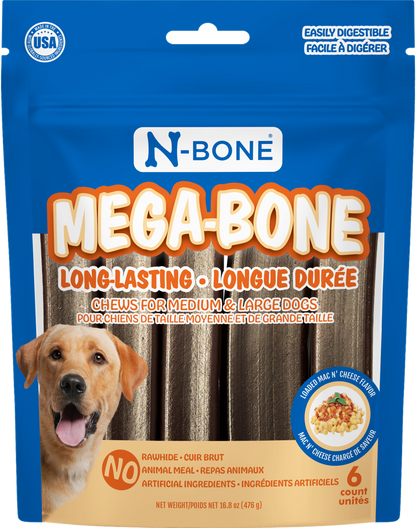 N-Bone® Mega-Bone Long-Lasting Chew Mac n' Cheese Flavor 6 count