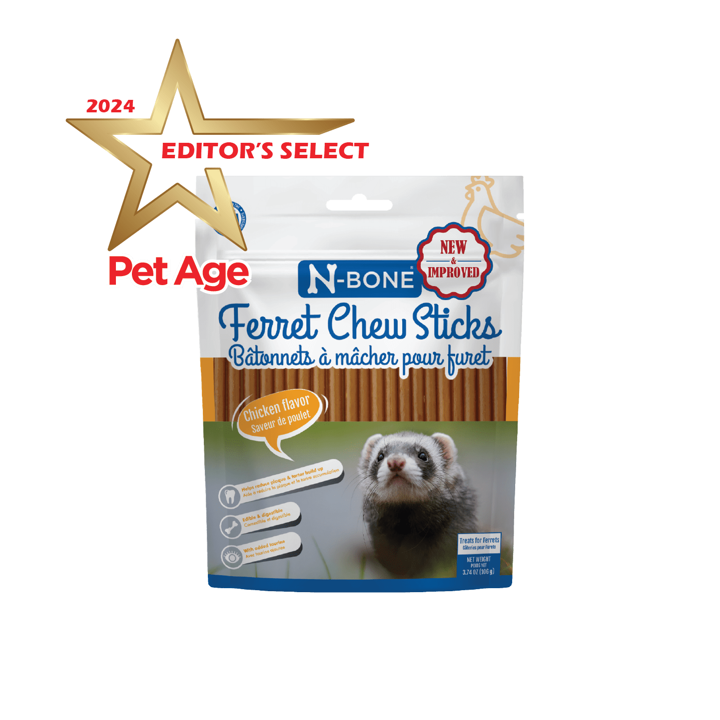 N Bone Ferret Chew Sticks Chicken Flavor npicpet