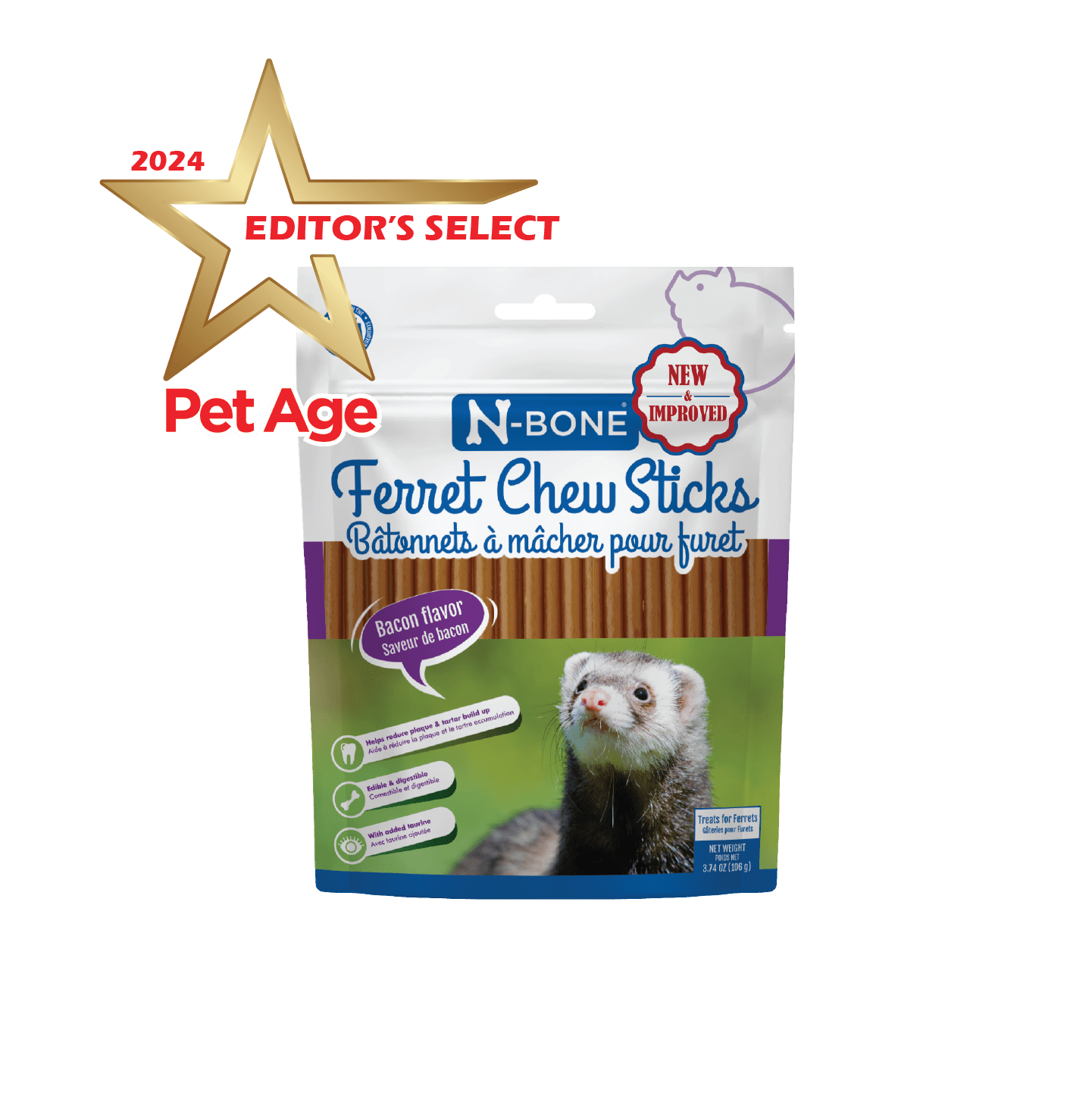 N-Bone® Ferret Chew Sticks Bacon Flavor