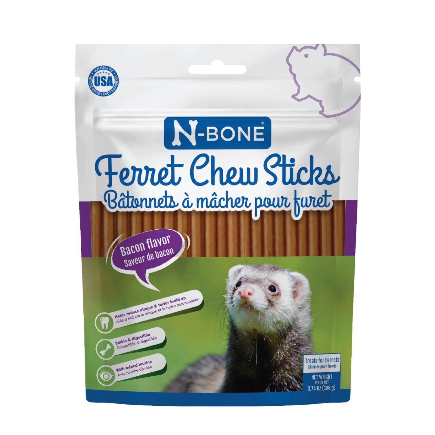 N-Bone® Ferret Chew Sticks Bacon Flavor