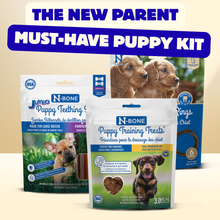 N-Bone® New Puppy Parent Essentials Kit, Medium/Large Breeds - Puppy Teething Rings, Treats & Sticks (3 bags)
