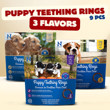 N-Bone® Puppy Teething Rings Variety Pack - Chicken, Peanut Butter & Pumpkin (3 Bags, 9 Count)