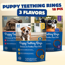 N-Bone® Puppy Teething Rings Variety Pack - Chicken, Blueberry & Pumpkin (3 Bags, 18 Count)