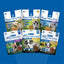 Multiple packages of N-Bone Puppy Teething Sticks on a blue background
