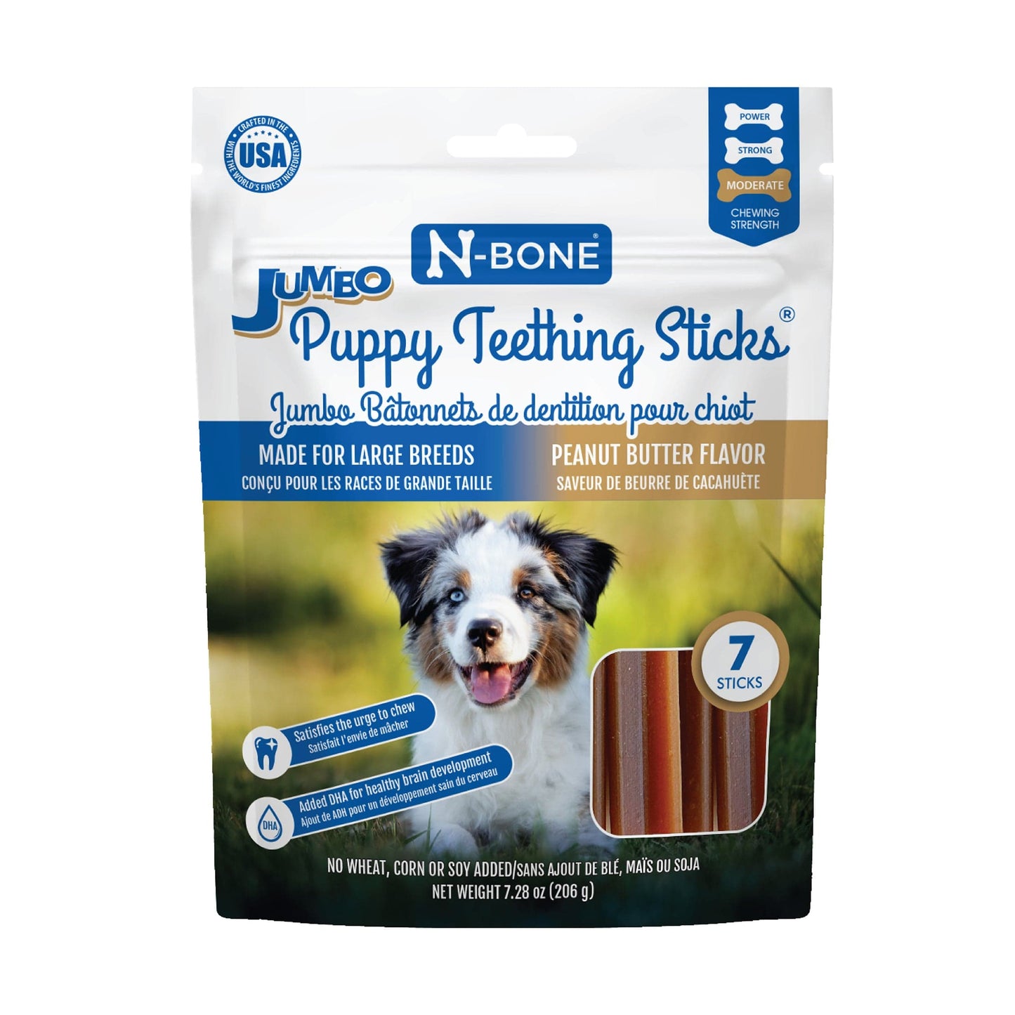 N-Bone® Jumbo Puppy Teething Sticks, 7-count, Peanut Butter Flavor