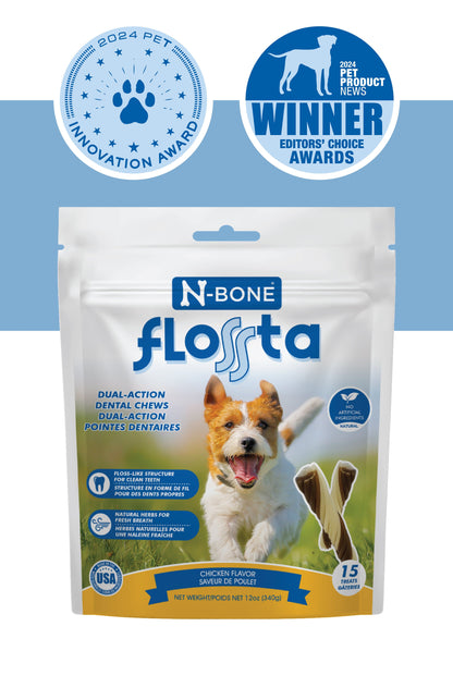N-Bone Flossta Dual-Action Dental Chews Chicken Flavor