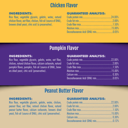 N-Bone® Puppy Teething Sticks Variety Pack, Chicken & Peanut Butter & Pumpkin Flavor, Total 3 Bags, 11.22-oz